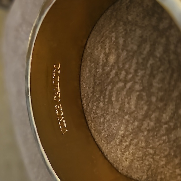 VTG VINCE CAMUTO Cream and Gold Chunky Clamper Atomic Bangle Bracelet - Picture 5 of 5